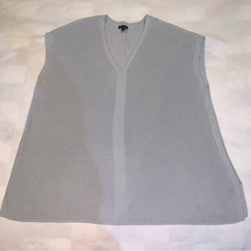 J. Jill Wearever Sweater Vest Womens Marble Gray V Neck 2x Minimalist Capsule